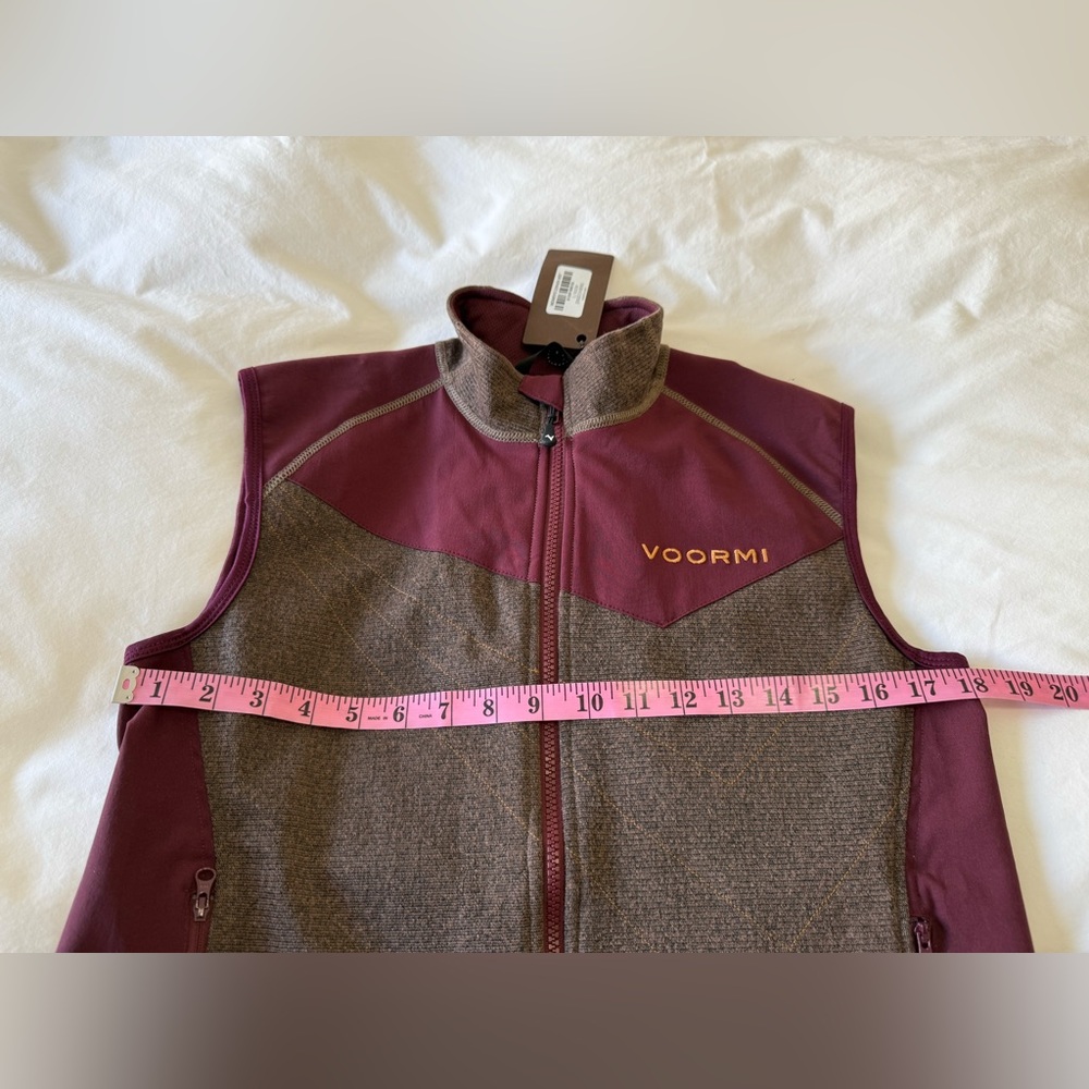 Voormi | Women’s S | Maroon Bison Convex Vest Wool Full Zip Hiking Outdoor | NWT - Picture 3 of 9